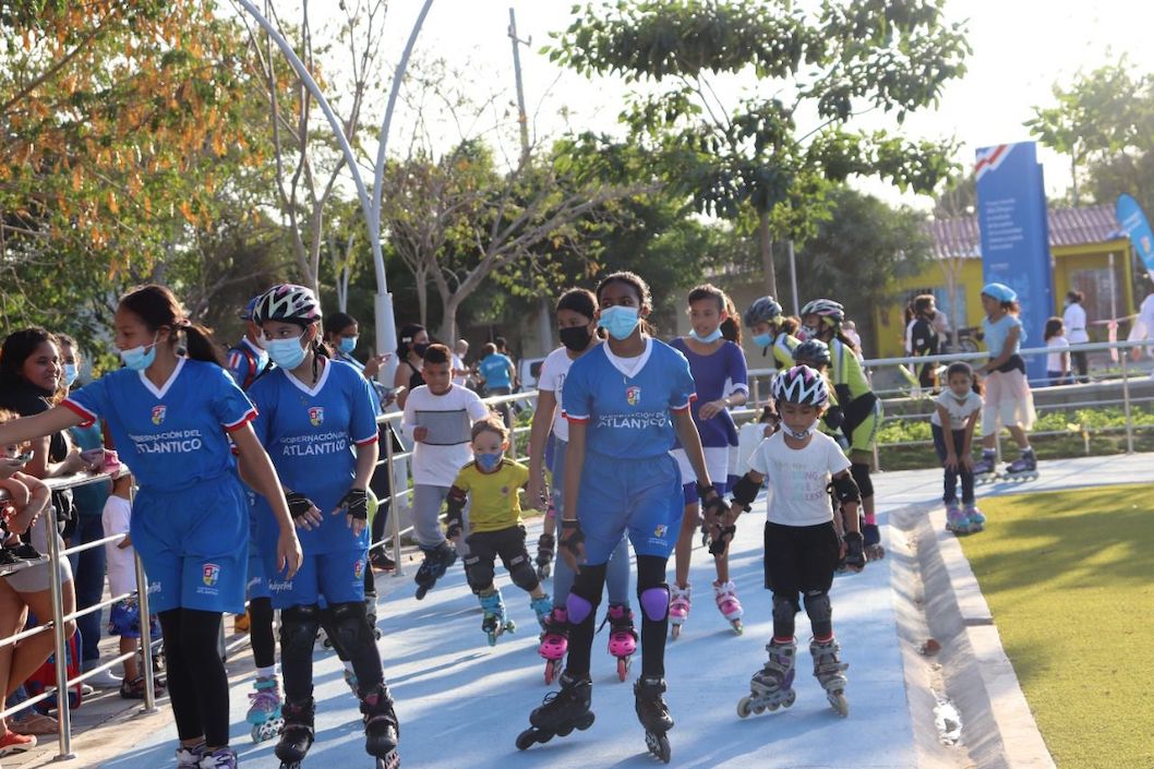 La pista para el patinaje.