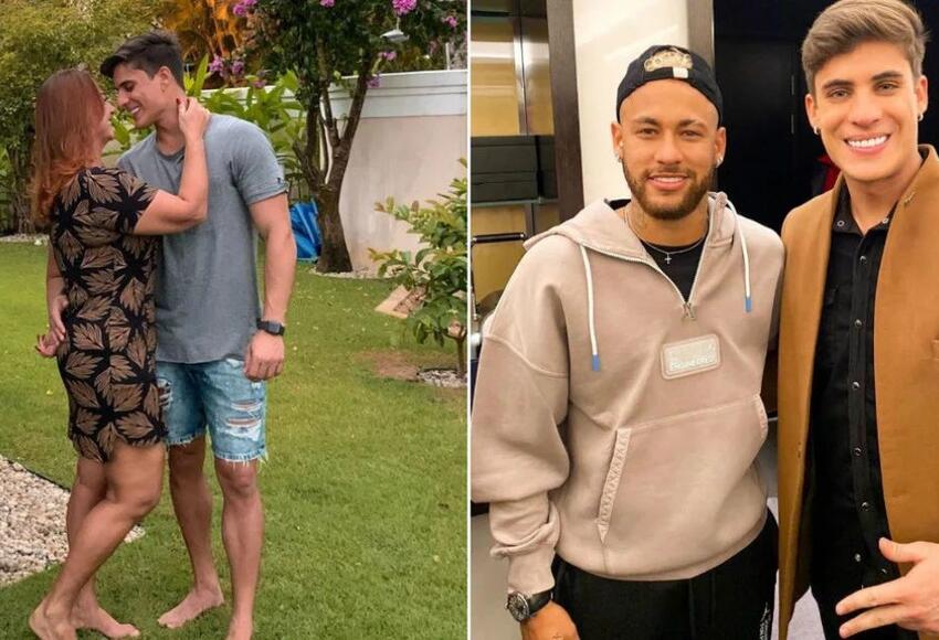 La pareja Nadine Goncalves y Tiago Ramos; en la otra foto Tiago y Neymar.