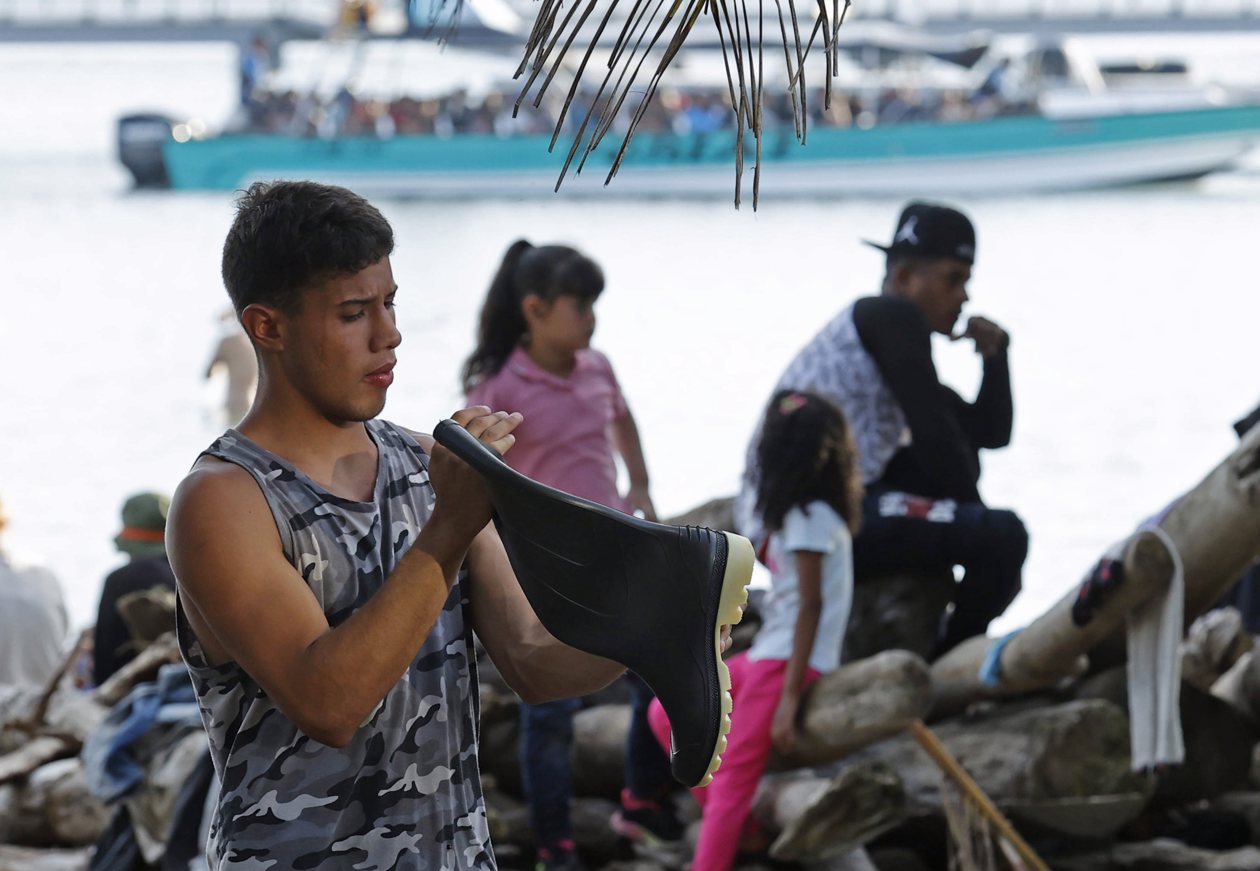 Migrantes en el Darién.