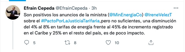 Trino del Senador Efrain Cepeda.