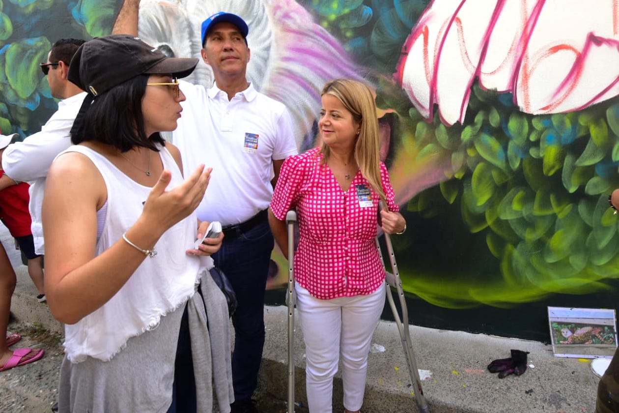 La Gobernadora Elsa Noguera presidiendo las actividades en Usiacurí.