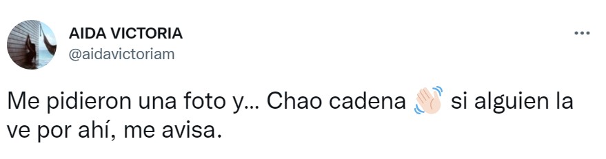 Tweet de Aida Victoria Merlano. 