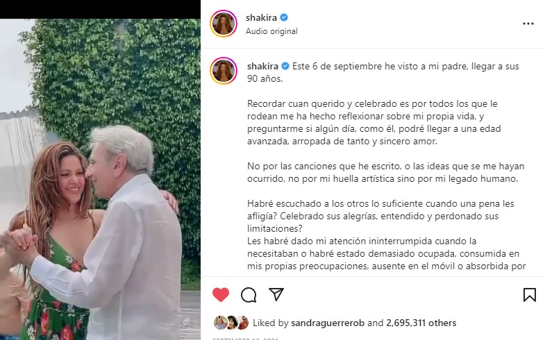 Shakira baila con su padre, William Mebarak