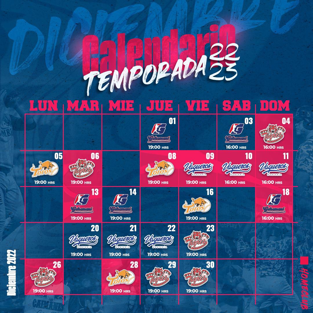 Calendario de diciembre. 