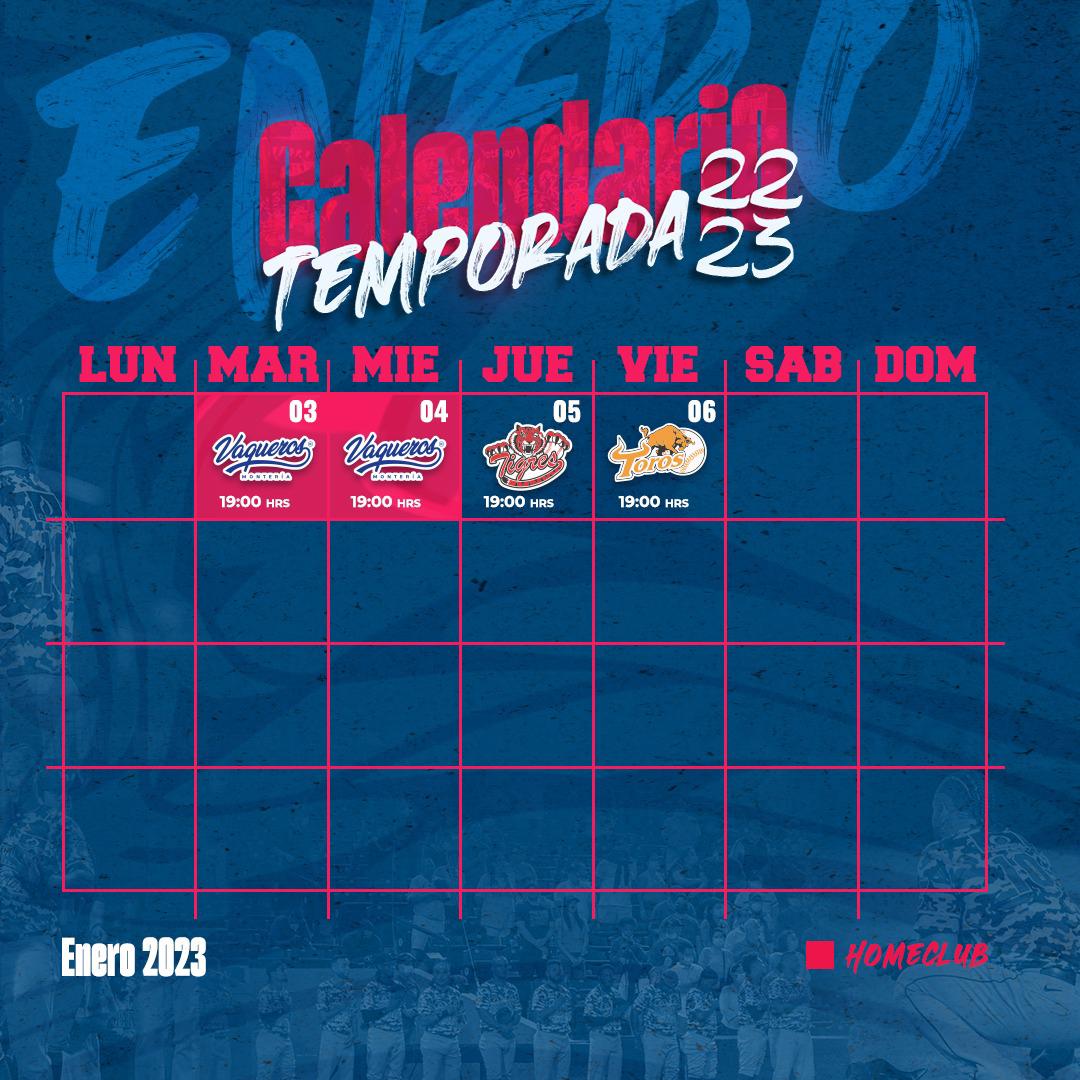 Calendario de enero. 