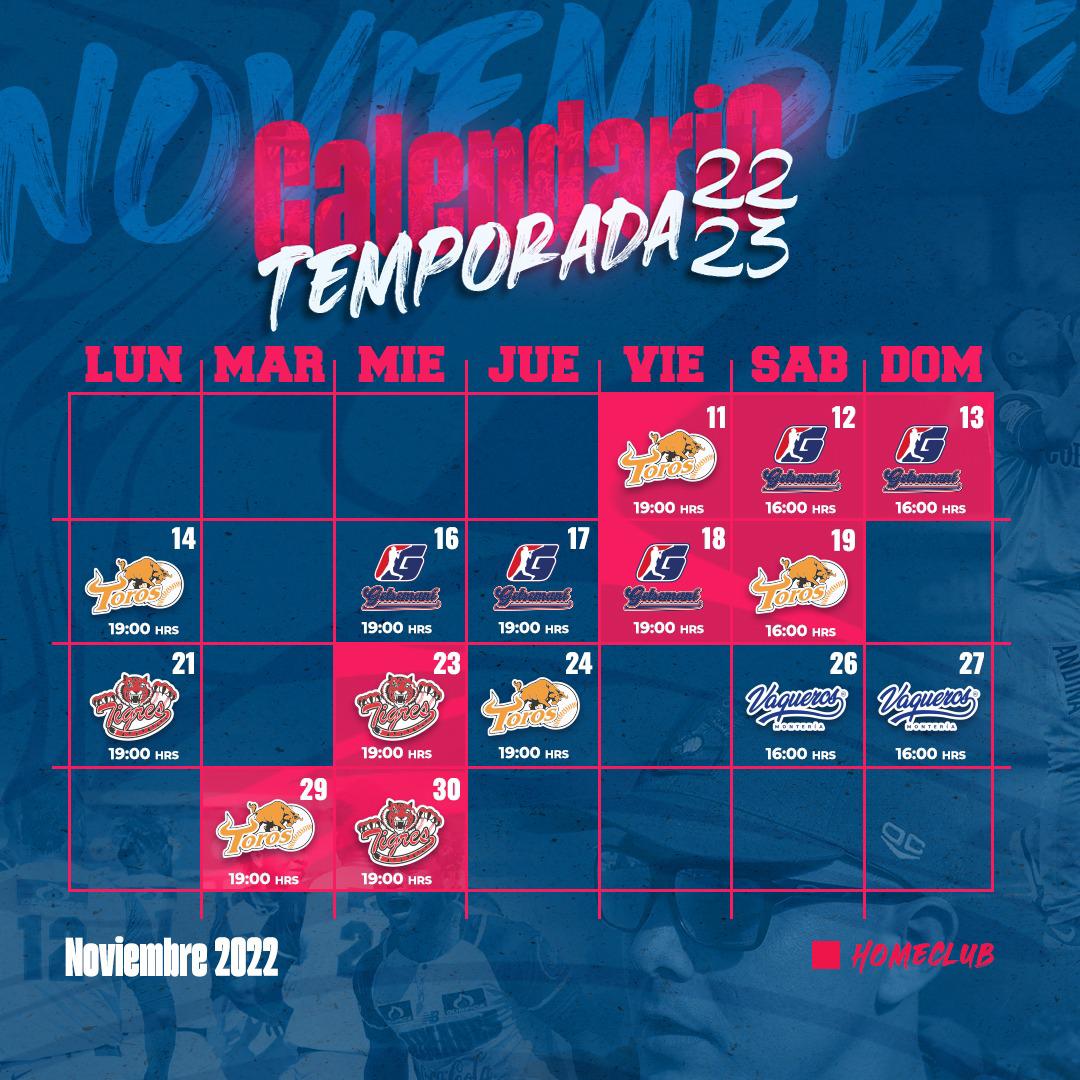 Calendario de noviembre. 