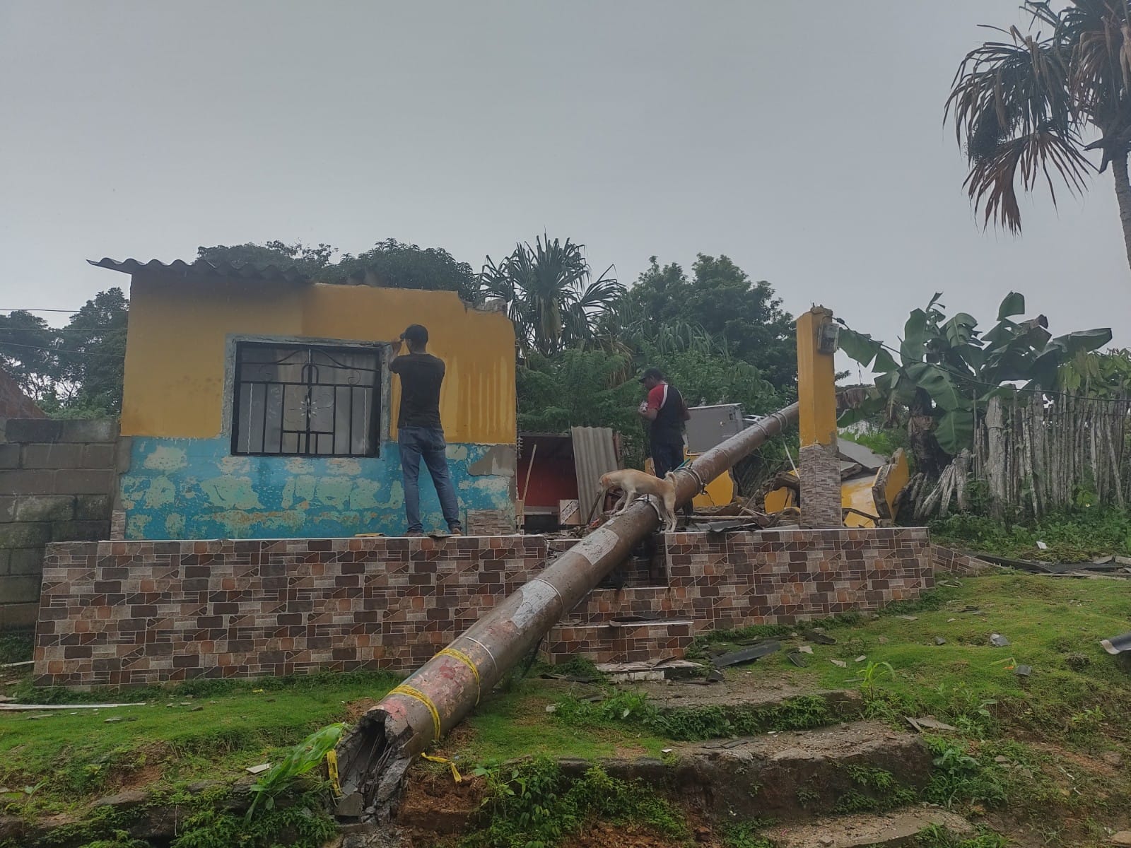 Destrozos causados por los deslizamientos.