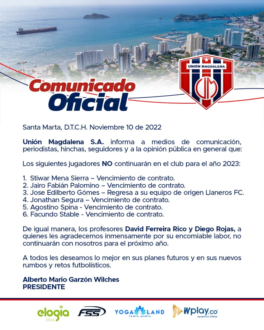 Comunicado del Unión Magdalena