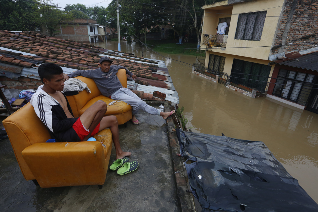 Hogares inundados en Cali.