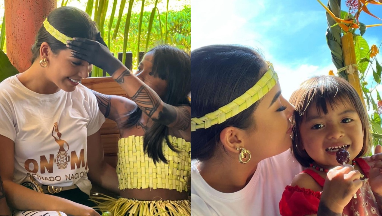 Suministrada Lethsy Martínez Saltarín compartiendo con los niños de la comunidad Embera-katíos.