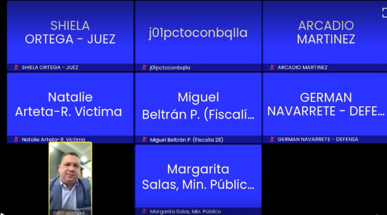 Aspecto de la audiencia virtual en la cual estuvo presente Arcadio Martínez. 