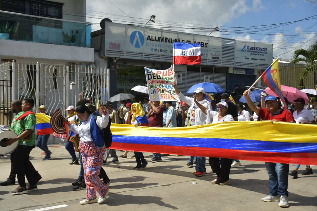 Marcha de seguidores de Gustavo Petro en Barranquilla.