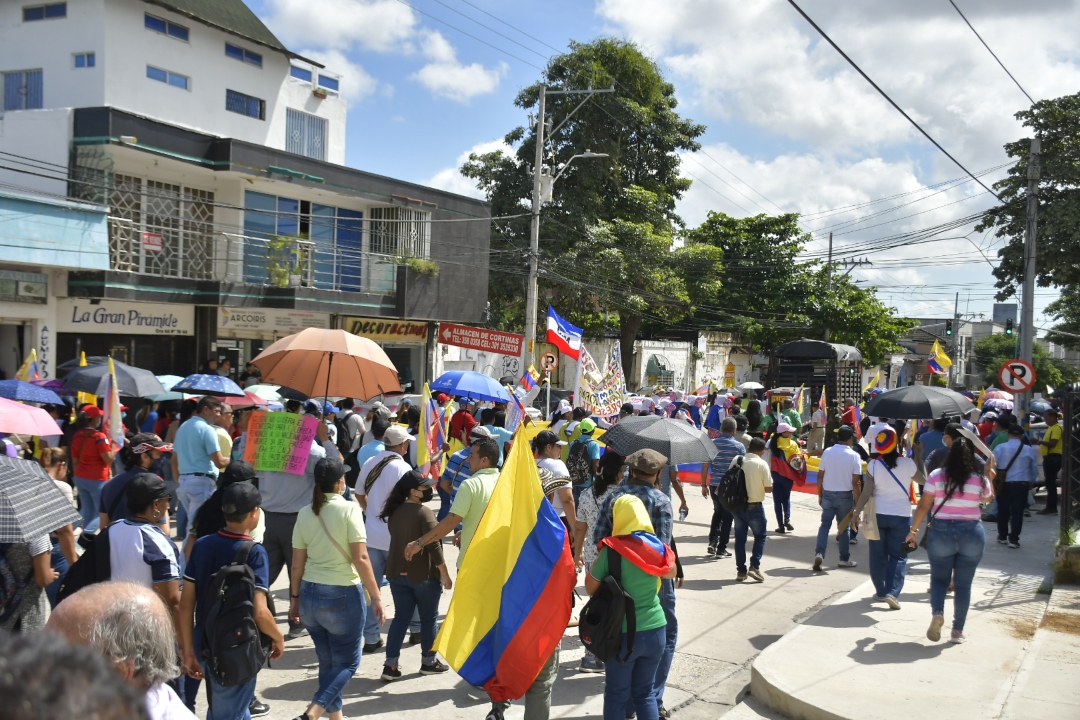 Marcha de seguidores de Gustavo Petro en Barranquilla.