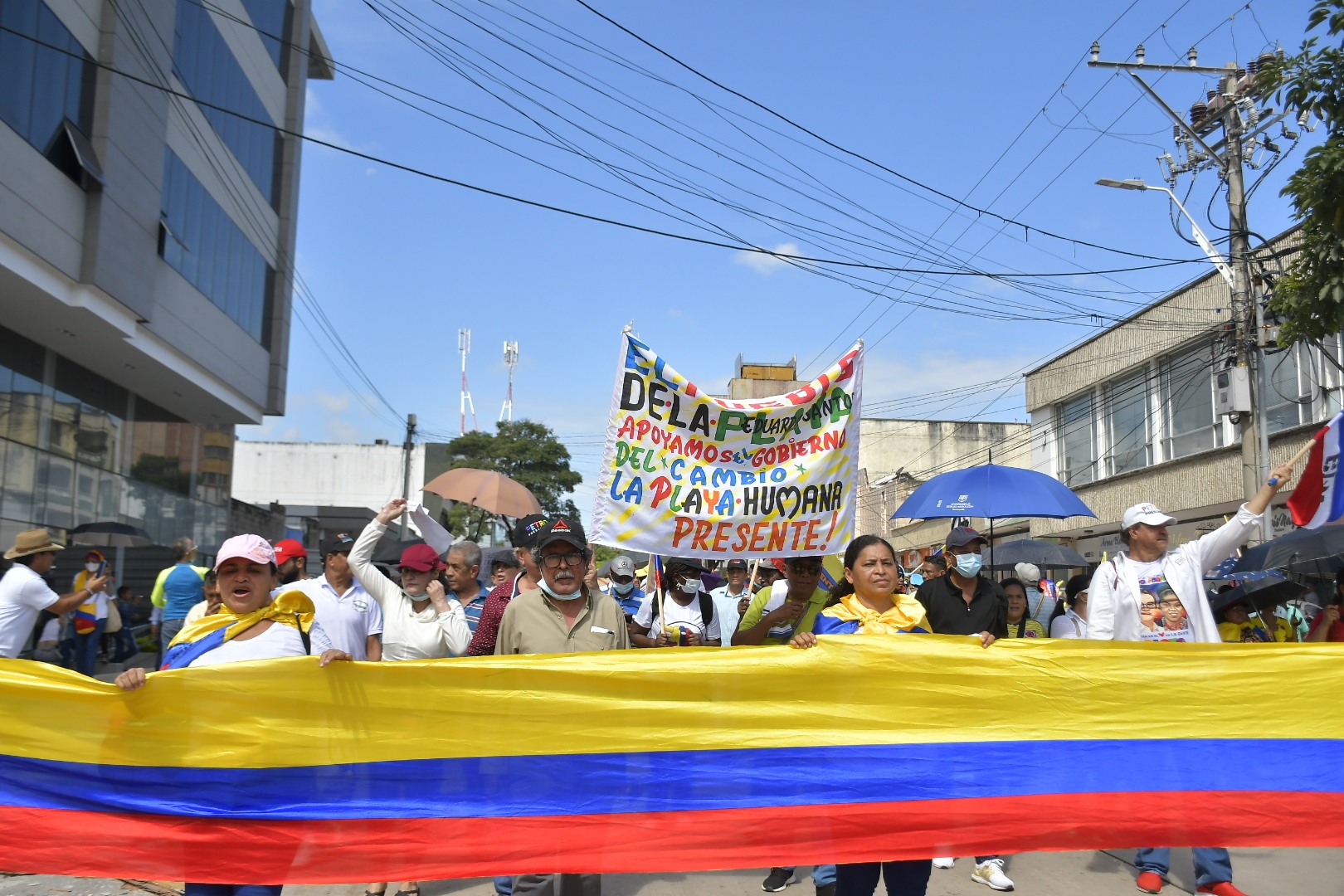 Marcha de seguidores de Gustavo Petro en Barranquilla.