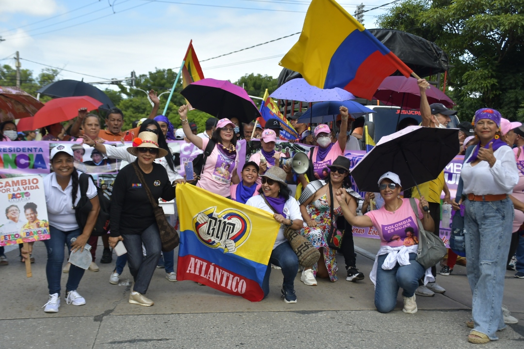 Marcha de seguidores de Gustavo Petro en Barranquilla.