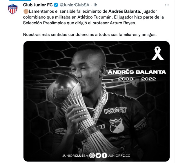 Mensaje del Junior de Barranquilla.