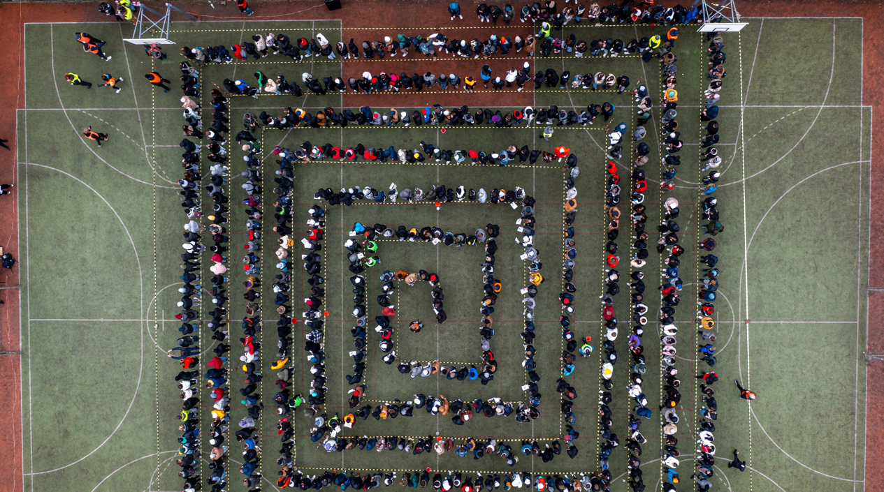 Estudiantes de diversas instituciones educativas en Jaroslaw, Polonia.