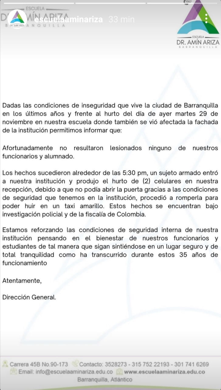 Escuela de Cosmetología Amín Ariza Comunicado de la Escuela de Cosmetología Amín Ariza.