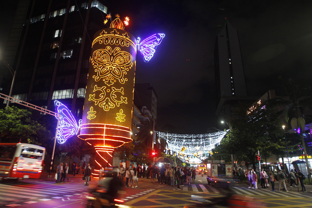 Alumbrado navideño en Medellín.