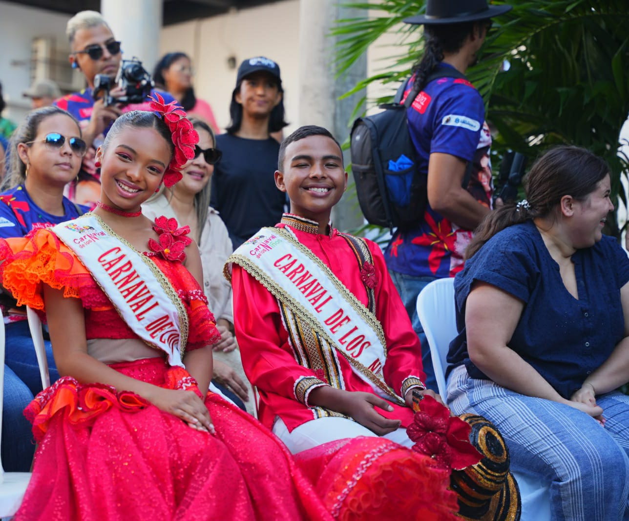 Los Reyes del Carnaval de los Niños, Tahiana Rentería De Ávila y Diego Chelia.