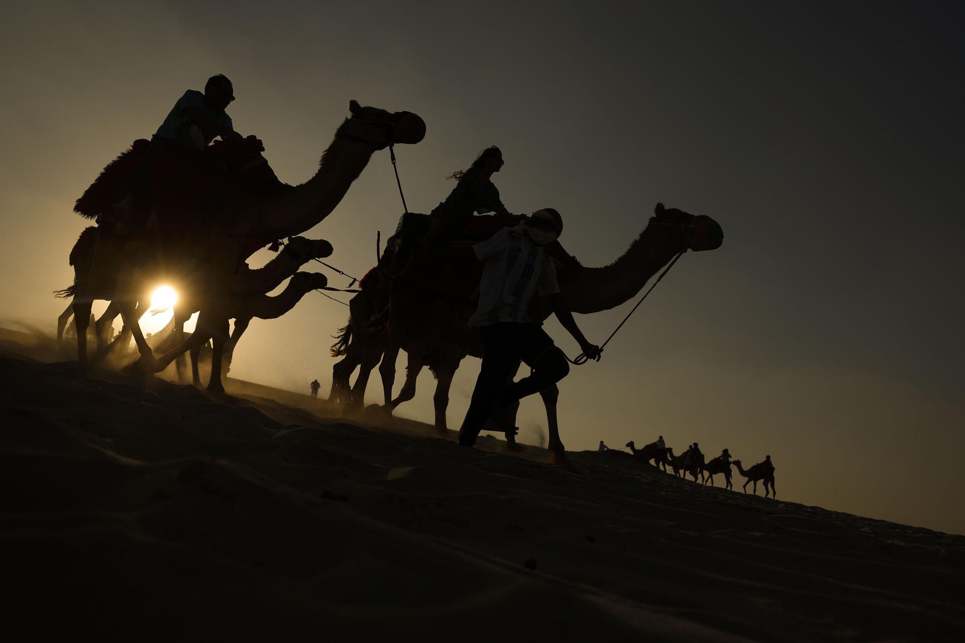 Turistas en el desierto. 