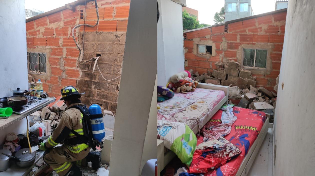 Así quedó la vivienda tras la explosión. 