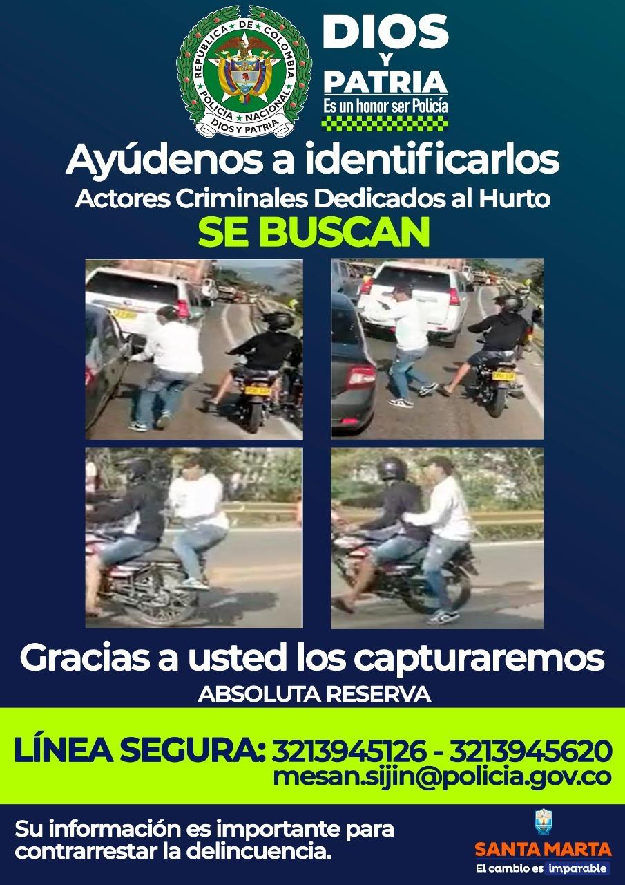 Policía Nacional. Cartel de la Policía pidiendo ayuda para identificar a los delincuentes.