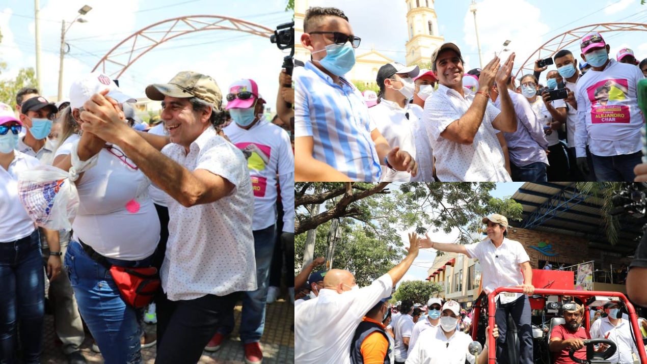 El candidato presidencial Alex Char en visita a dos municipios del Atlántico.