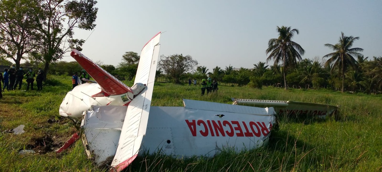 La aeronave accidentada.