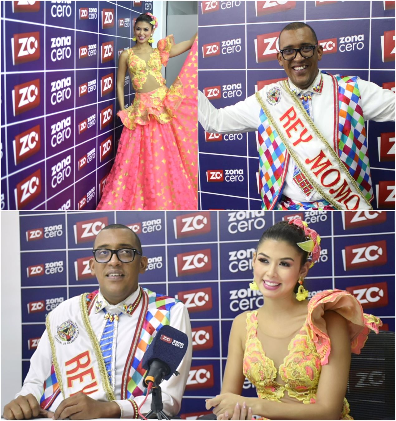 Los Reyes del Carnaval de Barranquilla, Valeria y Kevin, durante su visita a Zona Cero.
