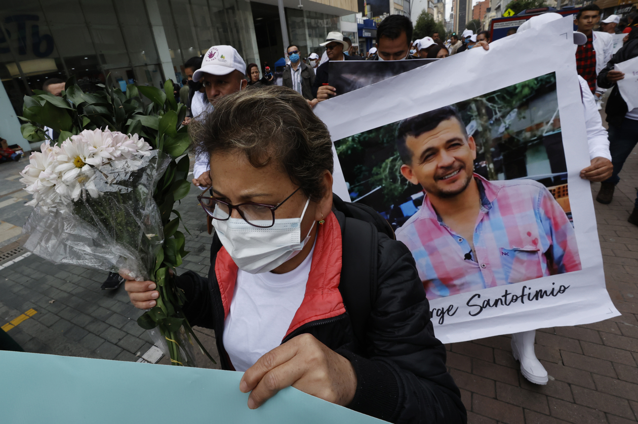 Imagen de la protesta en Bogotá.
