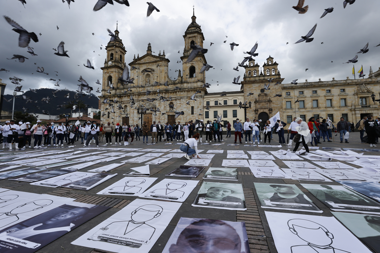 Imagen de la protesta en Bogotá.