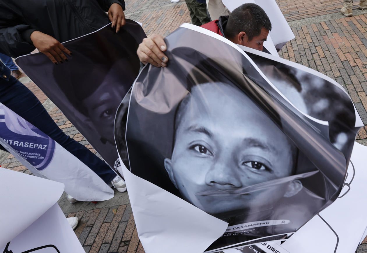 Imagen de la protesta en Bogotá.