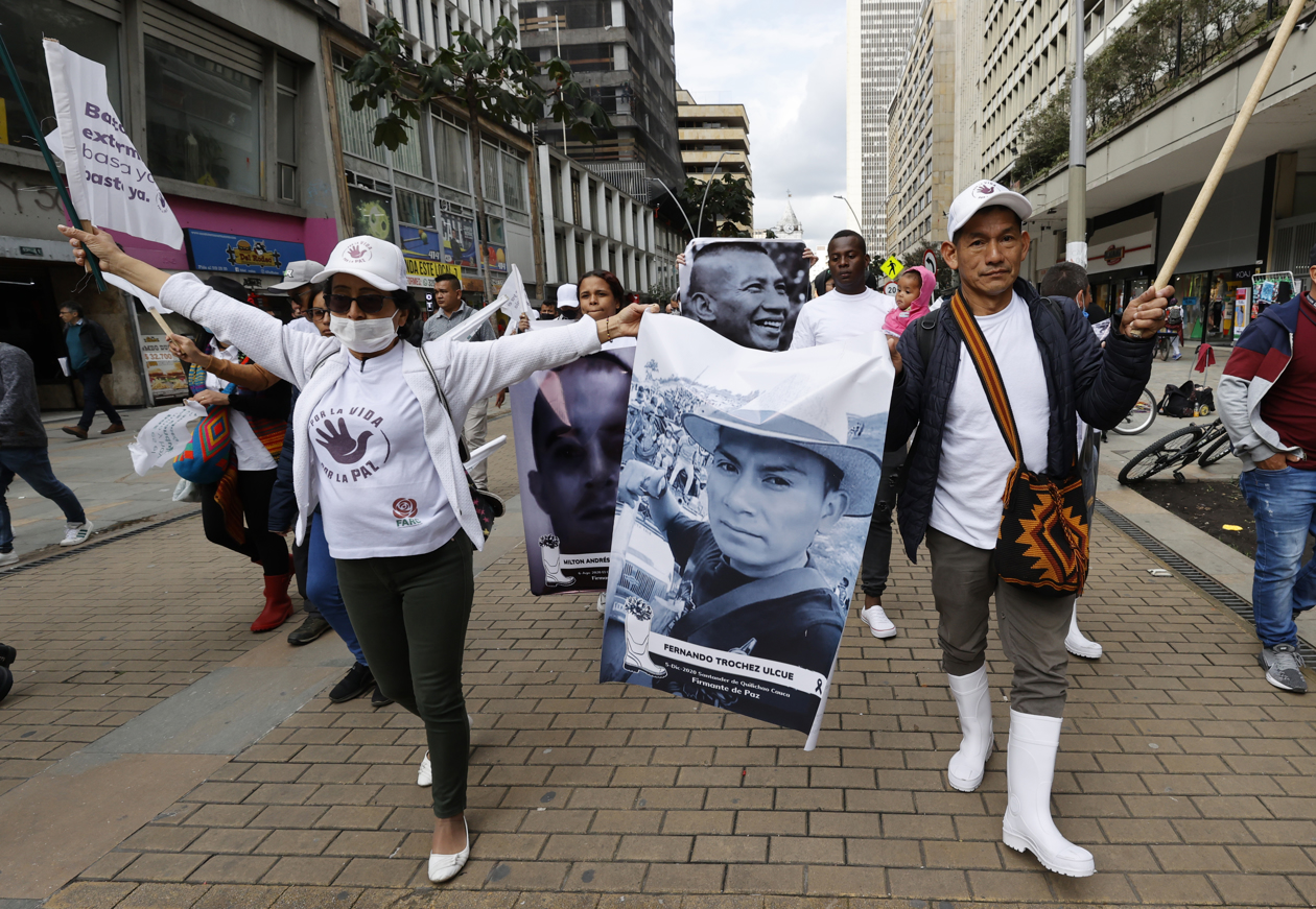 Imagen de la protesta en Bogotá.