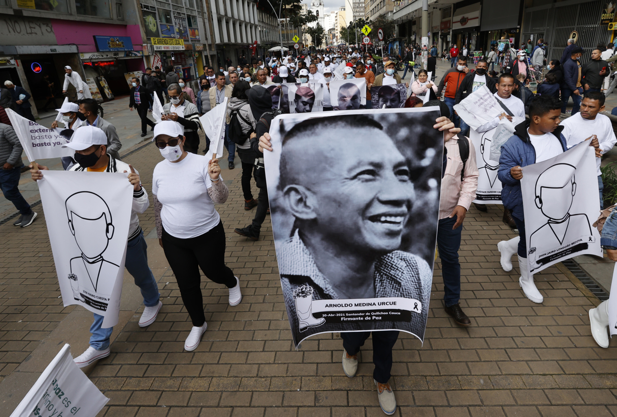 Imagen de la protesta en Bogotá.