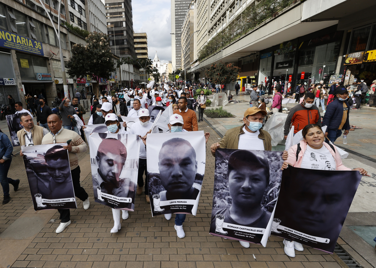 Imagen de la protesta en Bogotá.