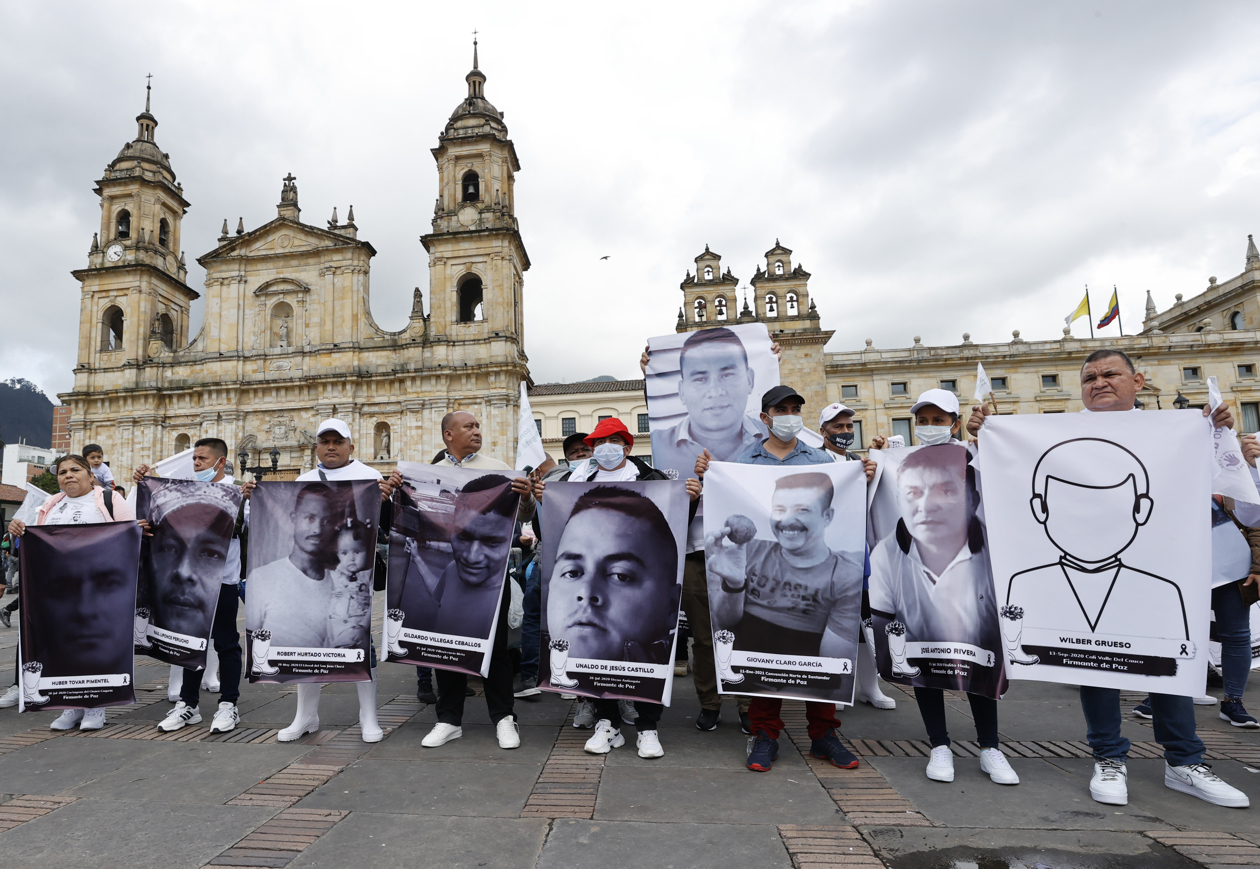 Imagen de la protesta en Bogotá.