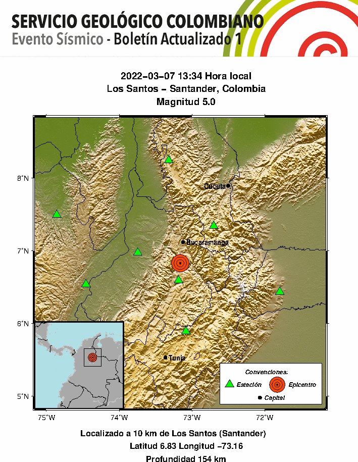 Evento Sísmico - Boletín