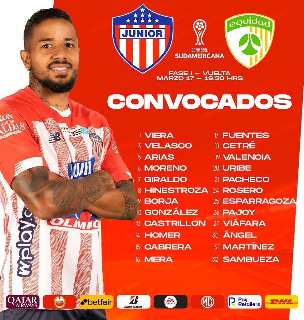 Convocados de Junior. 