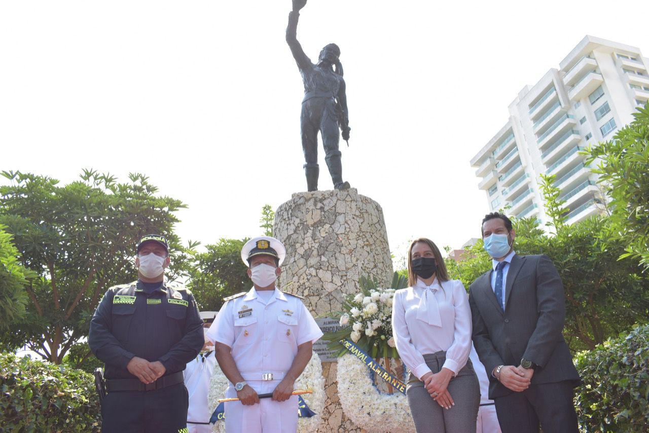 El homenaje al almirante José Prudencio Padilla se llevó a cabo en el parque lleva su nombre.