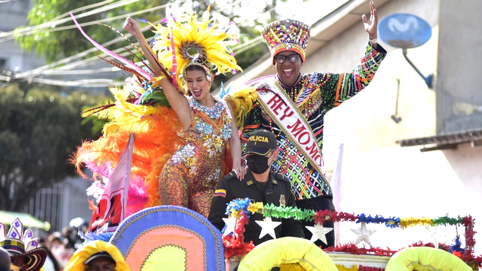 La Reina del Carnaval, Valeria Charris Salcedo y el Rey Momo, Kevin Torres.