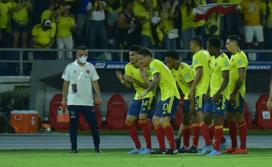 Celebración del gol de Luis Díaz.