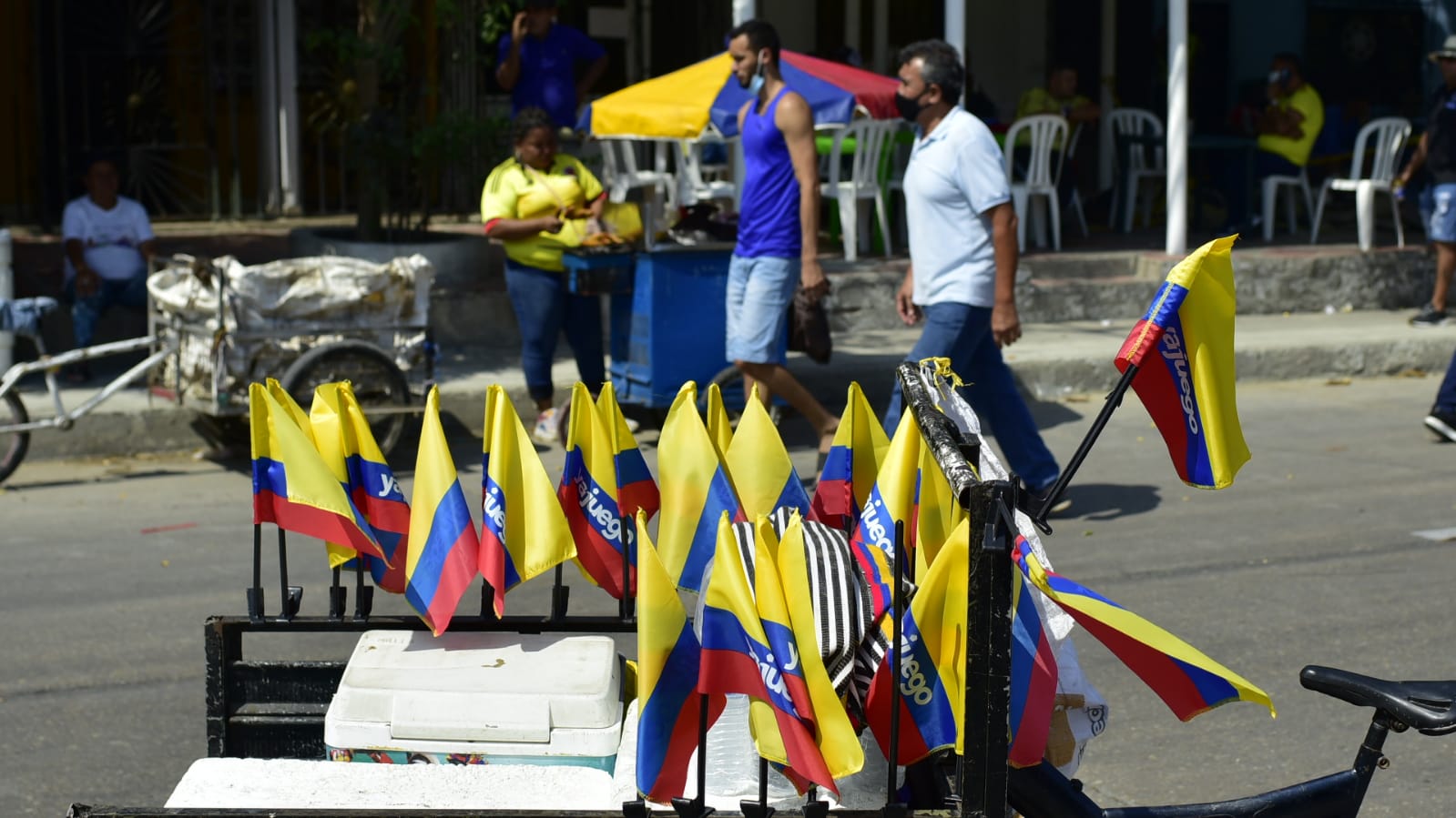 Ambiente por el partido de la Selección Colombia.