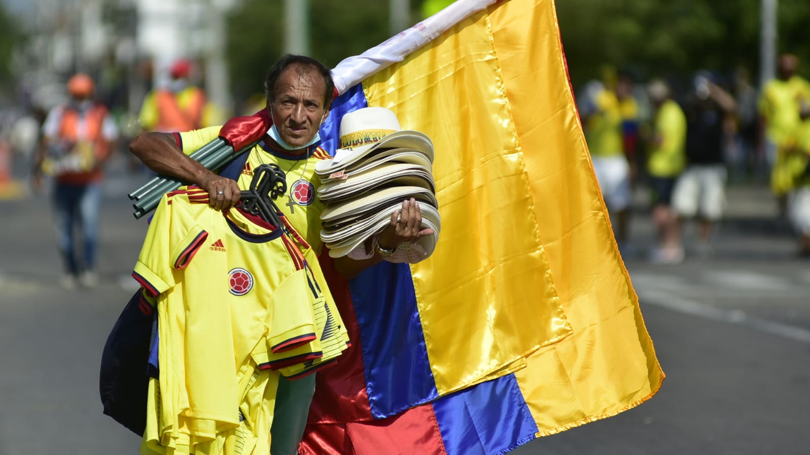 Ambiente por el partido de la Selección Colombia.