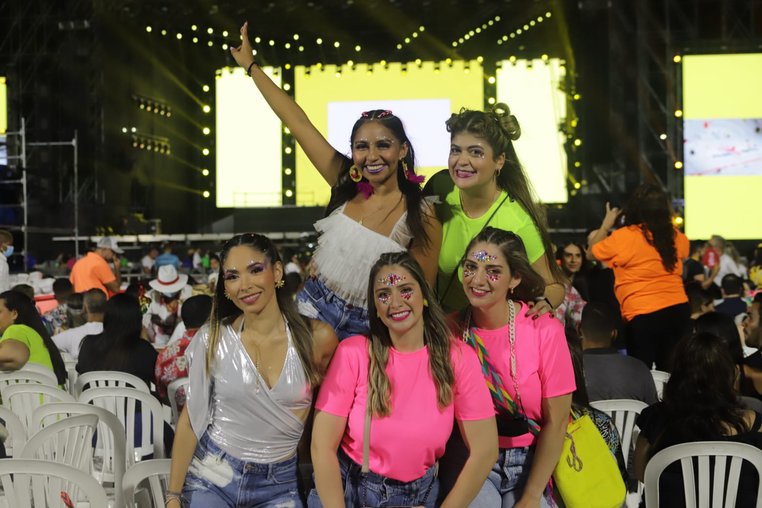 Algunas de las asistentes al evento de coronación de Valeria Charris.