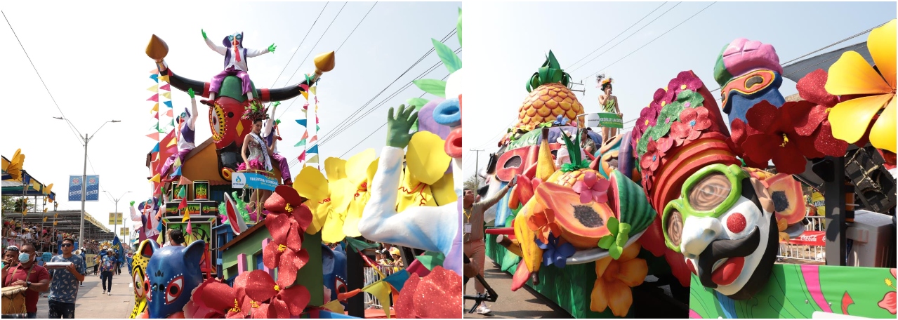 Estas son dos de las carrozas que engalanaron el desfile de la Vía 40.