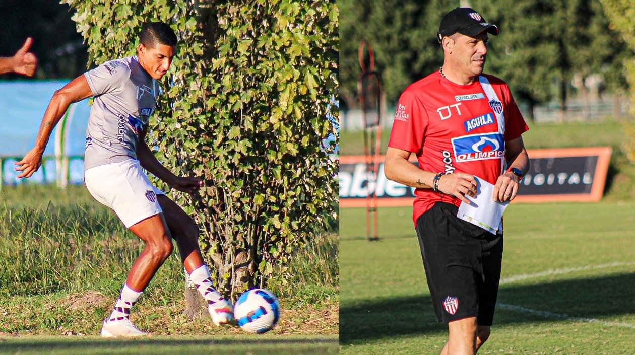 Gabriel Fuentes y el Técnico Juan Cruz Real.