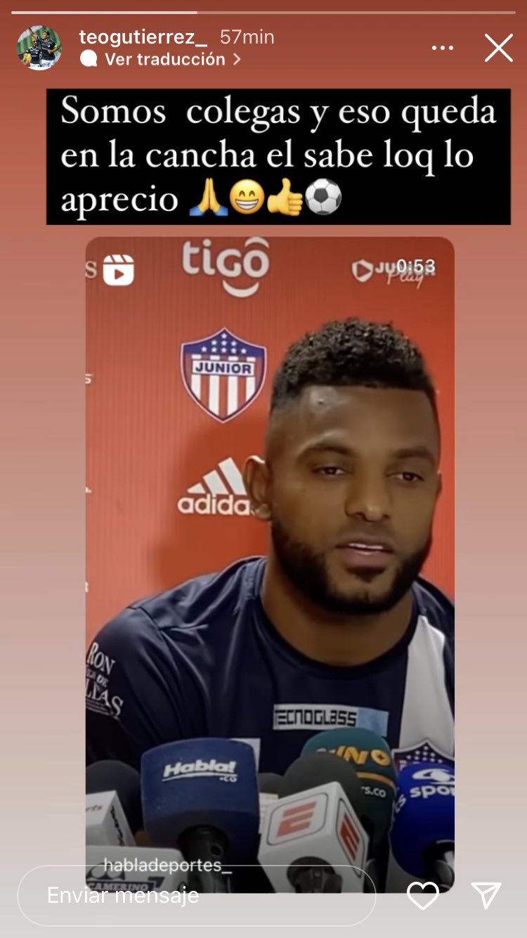 Publicación de Teófilo Gutiérrez. 