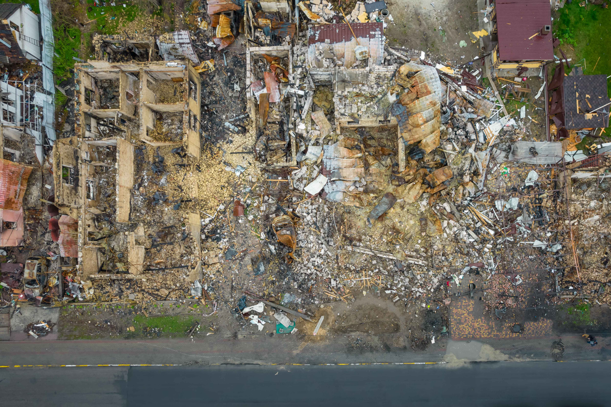 La destrucción en la ciudad ucraniana de Irpin.