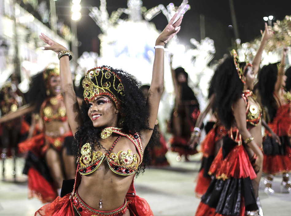 Bailarinas de la escuela de samba Imperatriz Leopoldinense.